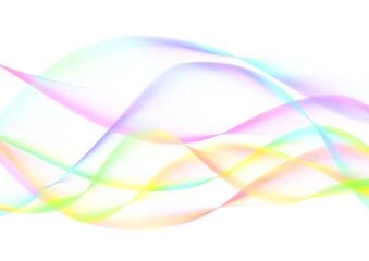 Fototapeta premium 抽象的なカラフルな波と白背景