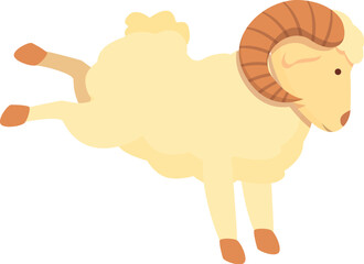 Jumping ram icon cartoon vector. Goat animal. Sport horn