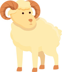 Ram head icon cartoon vector. Goat animal. Sport farm