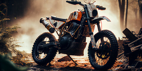 motorcycle in the forest