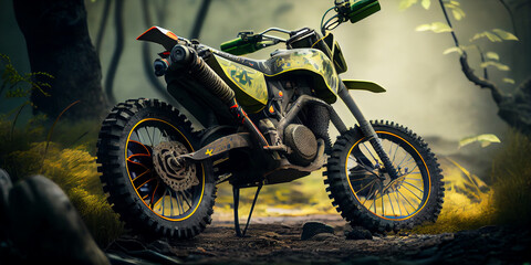 motorcycle in the forest