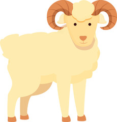 Shocked ram icon cartoon vector. Face wildlife. Wild emblem