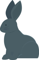 Black rabbit icon cartoon vector. Pet animal. Rodent mammal