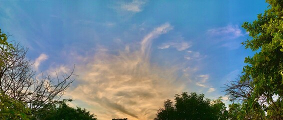 El cielo atardeciendo