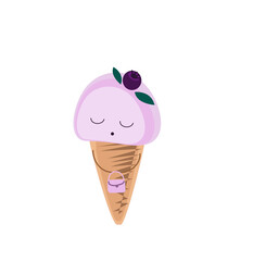 ice cream cone with cherry