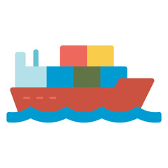 cargo ship flat icon