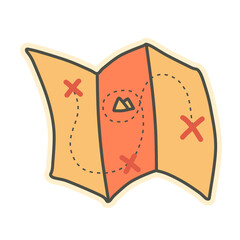 Map illustration design element for camping and outdoor activities