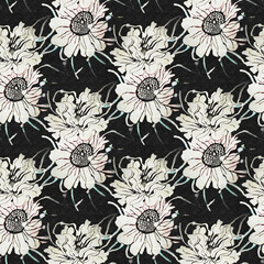 Seamless pattern with  spring flowers.