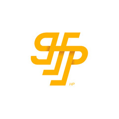 Abstract Monoline Letter H P Logo
