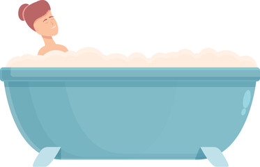 Relax bath icon cartoon vector. Water shower. Spa happy