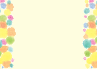 カラフルな滲んだ丸を左右に配した横型背景