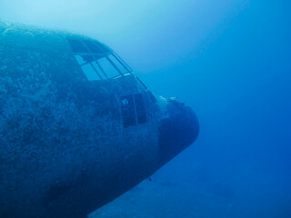 Hercules C-130 underwater in Aqaba, Jordan