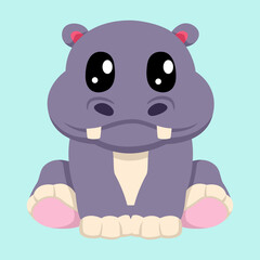 Cute hippopotamus cartoon