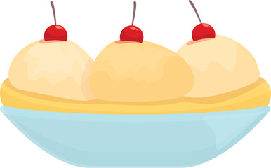 Vanilla ice ball icon cartoon vector. Split food. Cream dessert