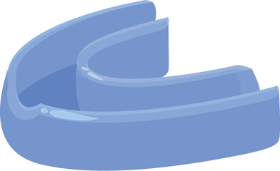 Blue mouthguard icon cartoon vector. Dental care. Sport equipment