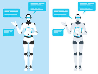 Vector illustration of a male android full body. It is the same meaning as humanoid, robot, artificial intelligence.