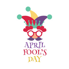 Happy April Fool s Day with a colorful hat illustration concept. Vector.