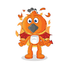 hudhud bird demon with wings character. cartoon mascot vector