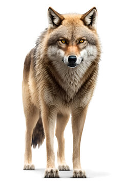 Angry wolf, isolated on transparent background. Generative Ai