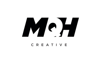 MQH letters negative space logo design. creative typography monogram vector
