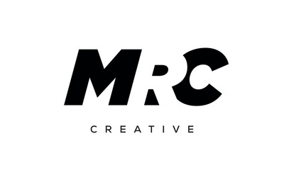 MRC letters negative space logo design. creative typography monogram vector