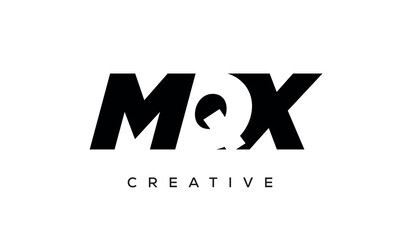MQX letters negative space logo design. creative typography monogram vector