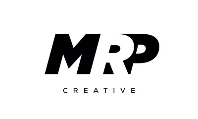 MRP letters negative space logo design. creative typography monogram vector