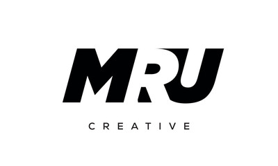 MRU letters negative space logo design. creative typography monogram vector