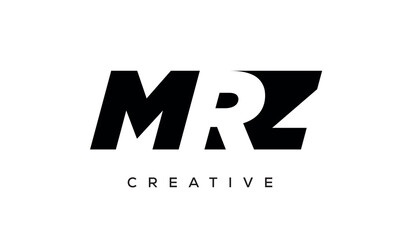 MRZ letters negative space logo design. creative typography monogram vector