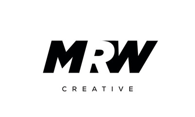 MRW letters negative space logo design. creative typography monogram vector