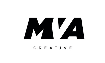 MVA letters negative space logo design. creative typography monogram vector