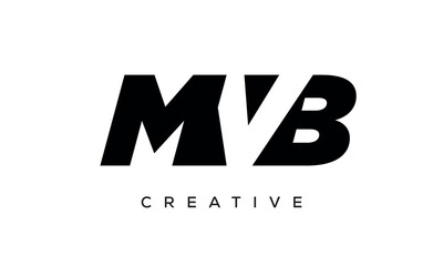 MVB letters negative space logo design. creative typography monogram vector