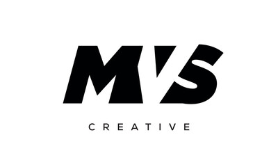 MVS letters negative space logo design. creative typography monogram vector