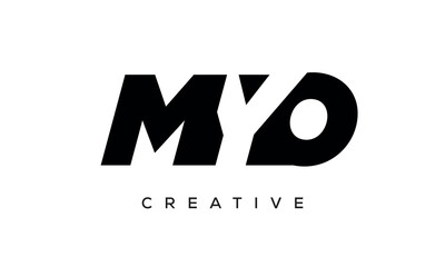 MYO letters negative space logo design. creative typography monogram vector	

