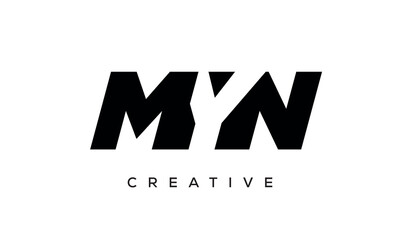 MYN letters negative space logo design. creative typography monogram vector	
