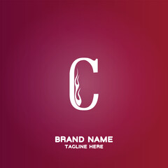 Letter C initial logo template, alphabet with gradient background