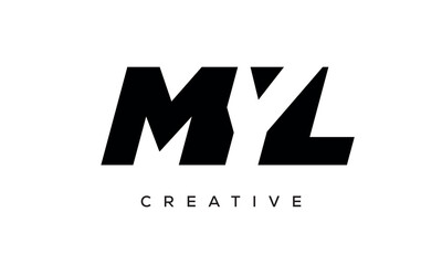MYL letters negative space logo design. creative typography monogram vector	
