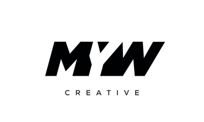 MYW letters negative space logo design. creative typography monogram vector	
