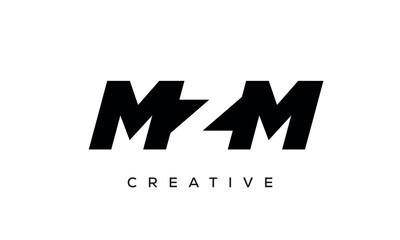 MZM letters negative space logo design. creative typography monogram vector	
