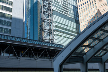 東京汐留　高層ビル群の風景