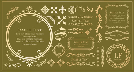 オシャレなフレーム。デザインテンプレート。ゴージャスな額のセット。