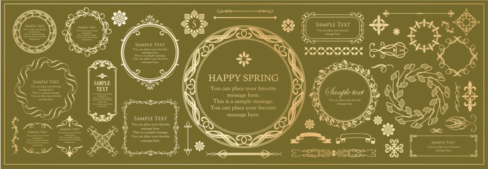 オシャレなフレーム。デザインテンプレート。ゴージャスな額のセット。