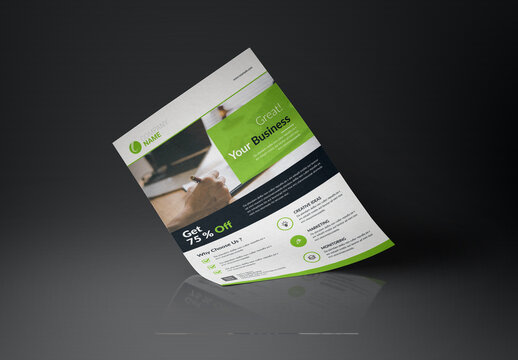 Green Color Flyer Layout
