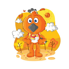Obraz na płótnie Canvas hudhud bird in the autumn. cartoon mascot vector