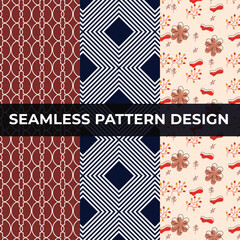 modern seamless hand drawn flowers pattern design