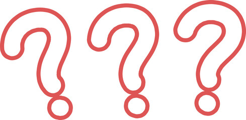 Three hand-drawn question mark patterns icon
