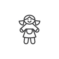Toy doll line icon