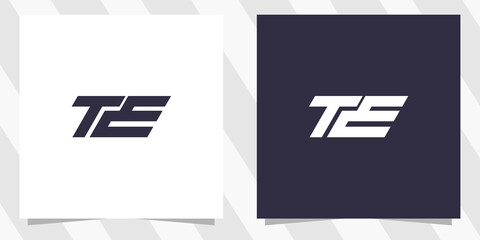 letter te et logo design