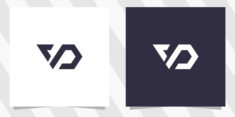 letter vp pv logo design