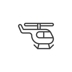 Helicopter toy line icon